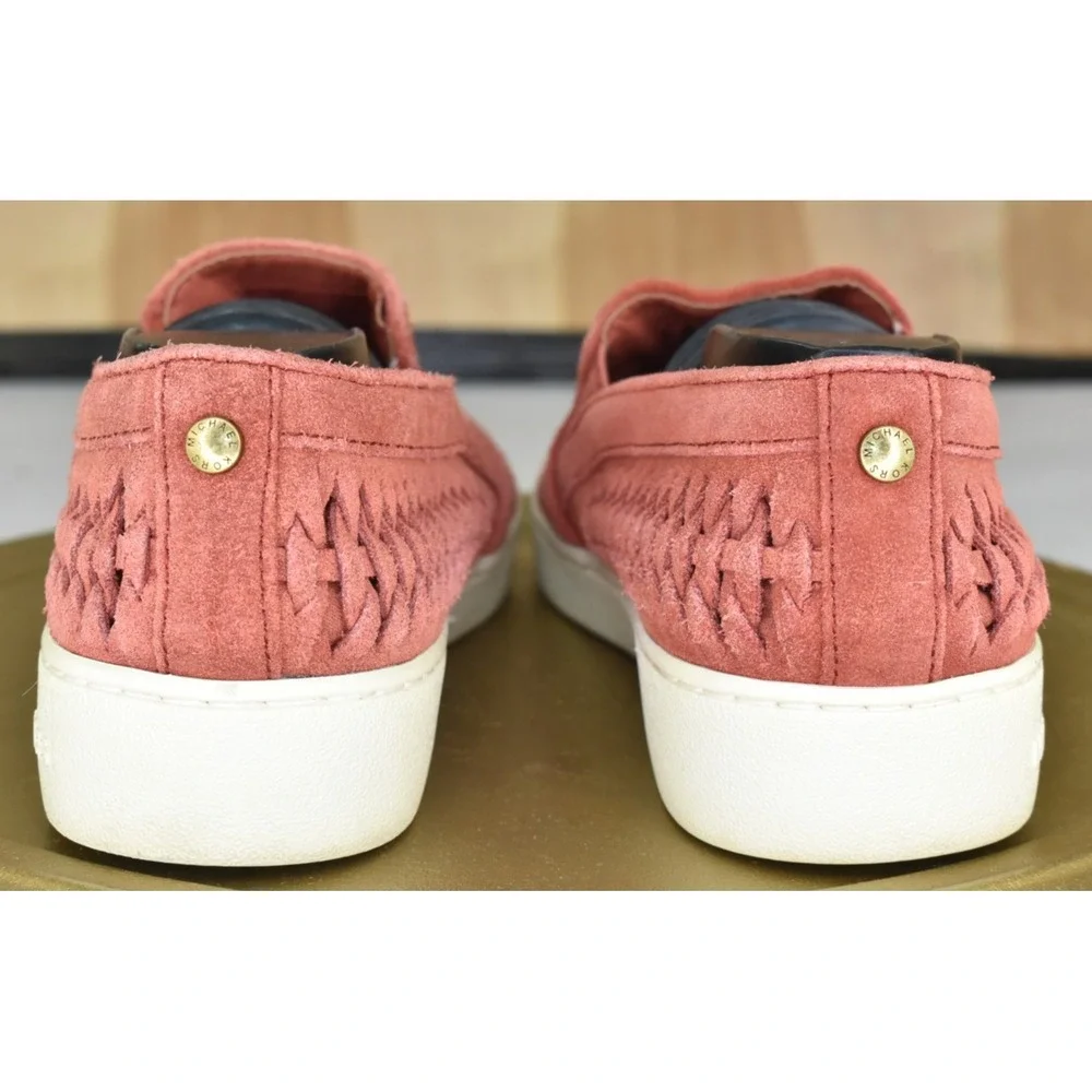 Michael Kors Stevie Women Shoes Size 8.5 Terracotta Suede Slip On Sneaker